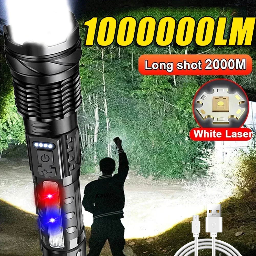 Outdoor Camping And Fishing - مصباح يدوي LED قوي قابل لإعادة