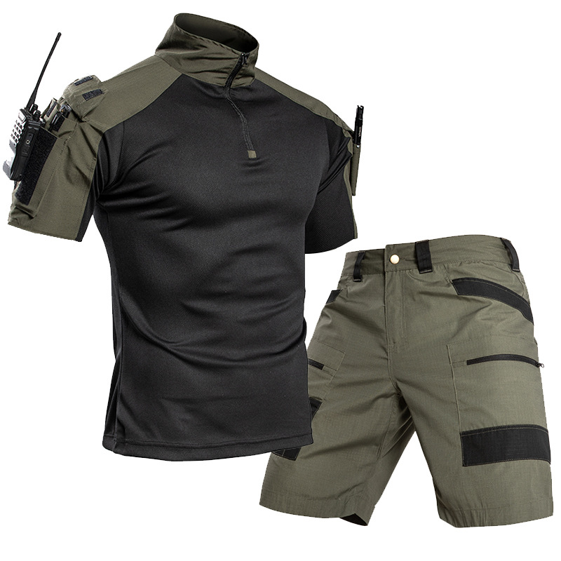 Outdoor Camping And Fishing - طقم تي شيرت رجالي تكتيكي سريع