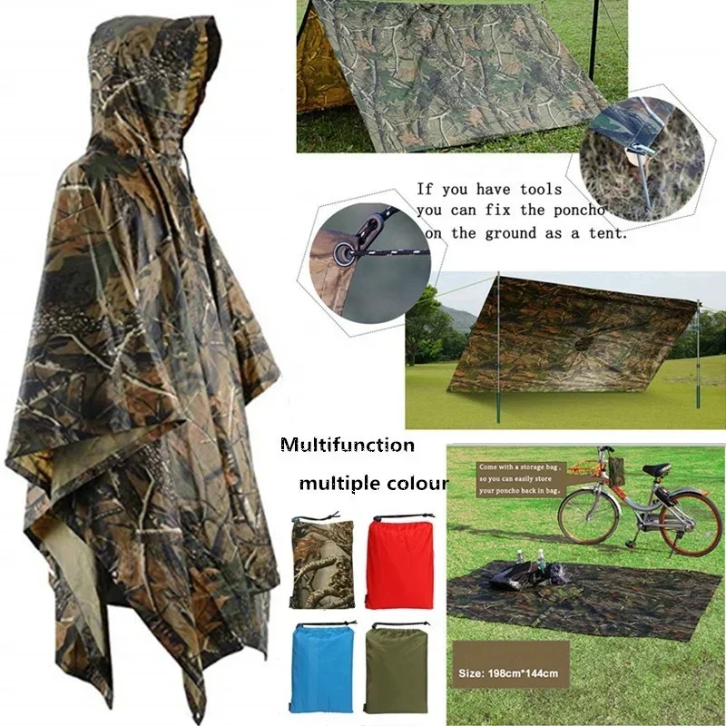Camping Rain Poncho - 3 في 1 معطف واق من