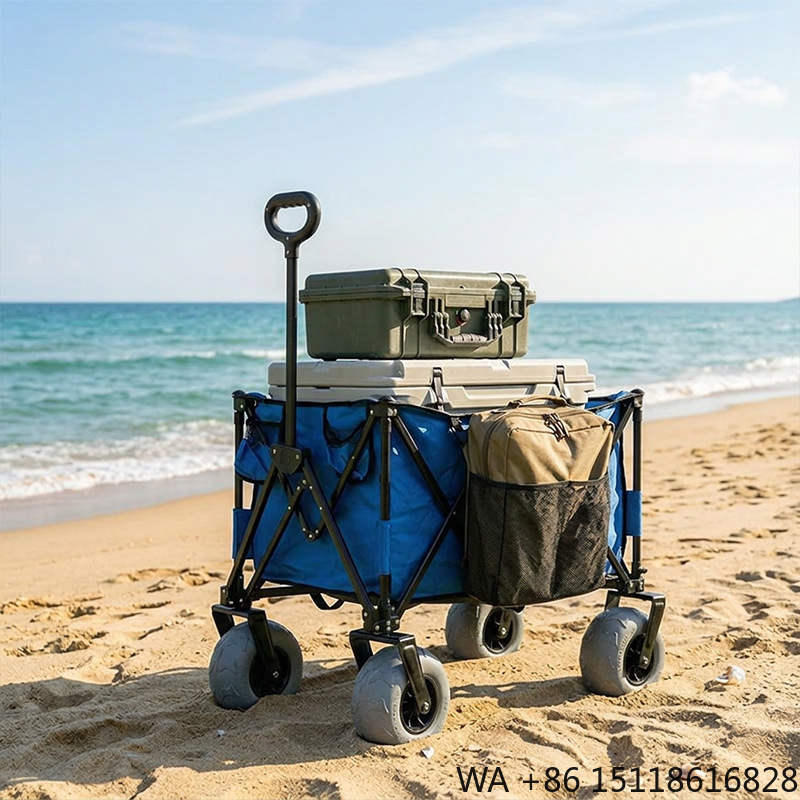 عربة شاطئ معدنية قابلة للطي مع - مراجعة Outdoor Camping Furniture وسعره