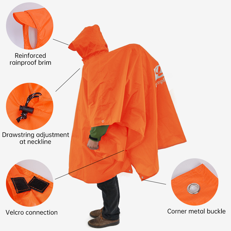 معطف واقٍ من المطر 3 في 1 خفيف - مراجعة Camping Rain Poncho وسعره