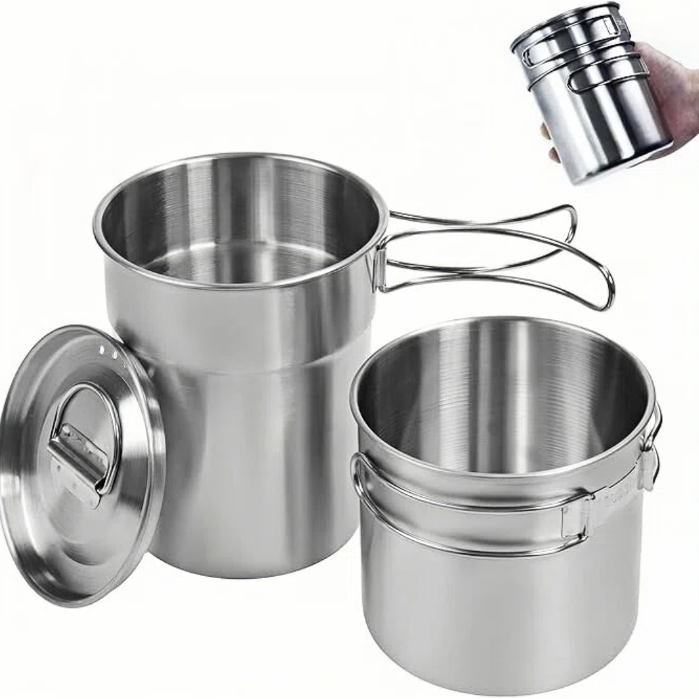 أكواب قابلة للطي للتخييم، أوان - مراجعة Camp Cooking Set وسعره