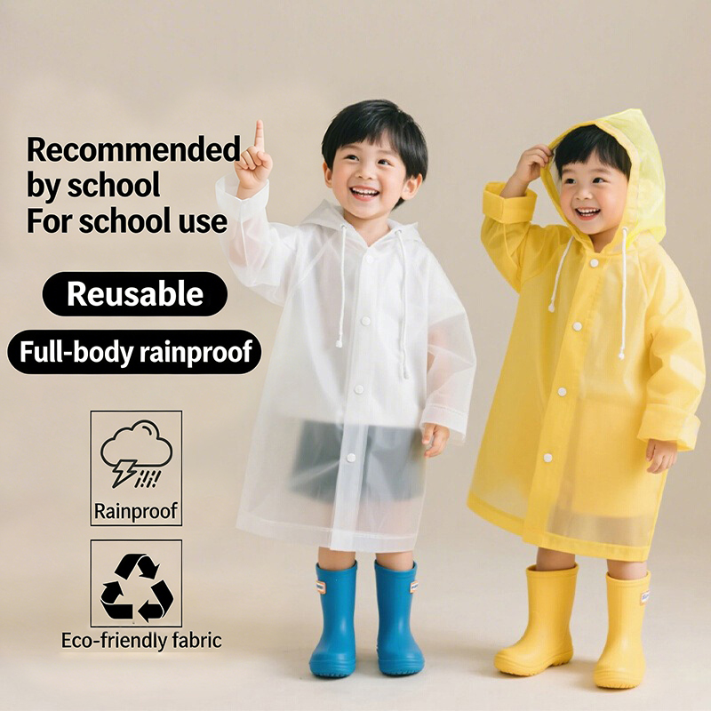 معطف مطر للأطفال يستخدم لمرة و - مراجعة Camping Rain Poncho وسعره