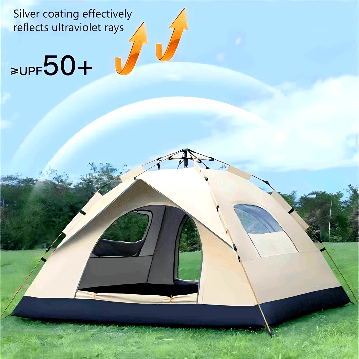 خيمة سريعة الفتح مطلية بالفضة، - مراجعة Outdoor Camping Automatic Quick Opening Tent وسعره