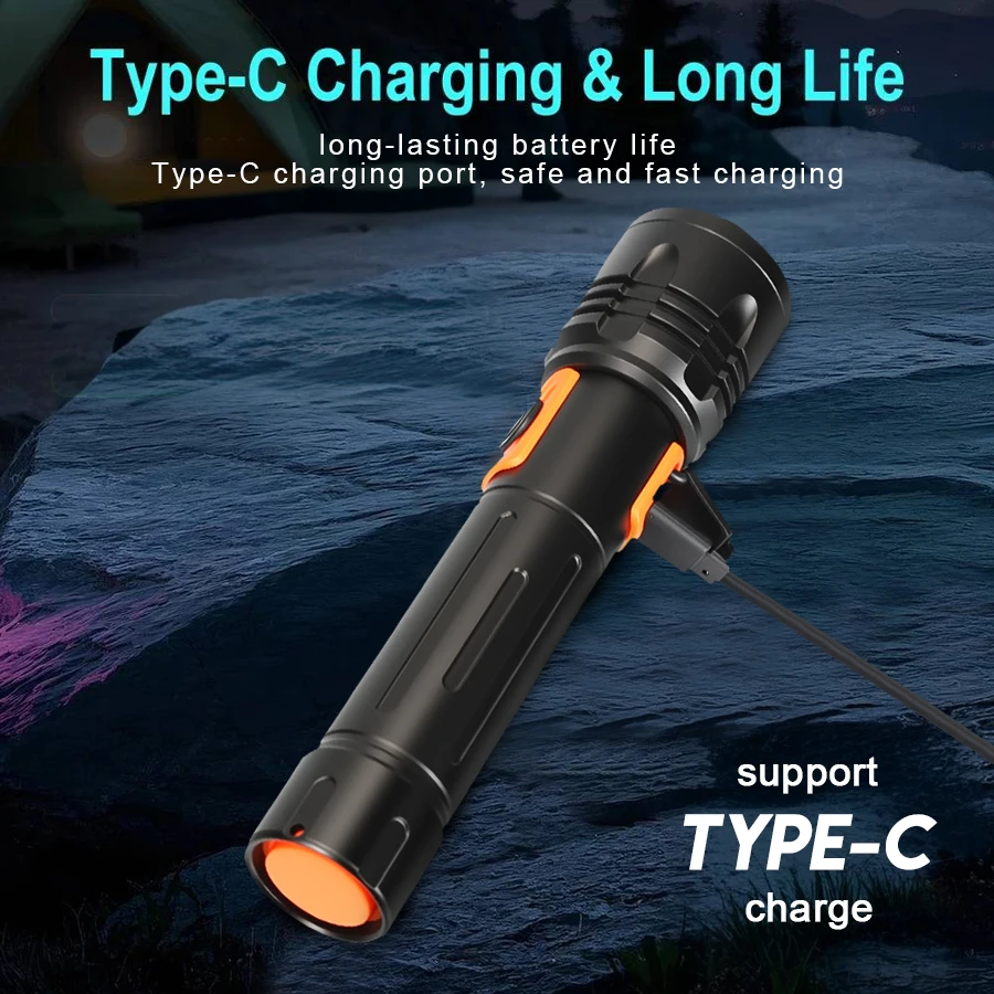 مصباح يدوي LED عالي الطاقة USB - مراجعة Outdoor Camping And Fishing وسعره