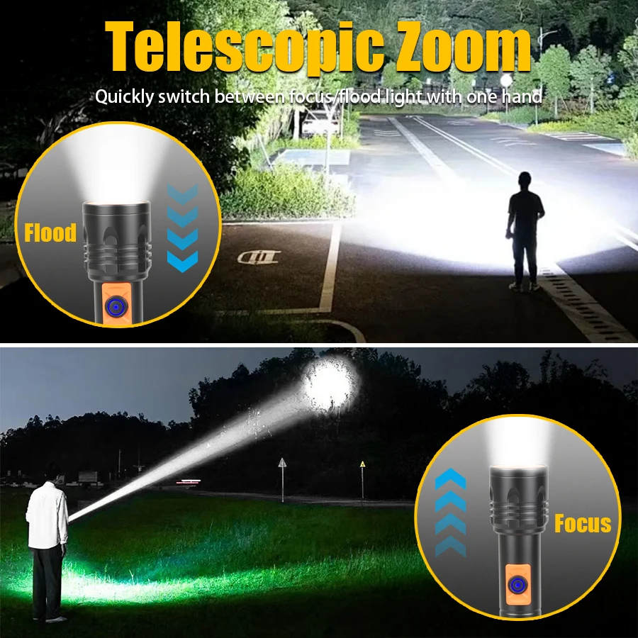 مصباح يدوي LED عالي الطاقة USB - مراجعة Outdoor Camping And Fishing وسعره