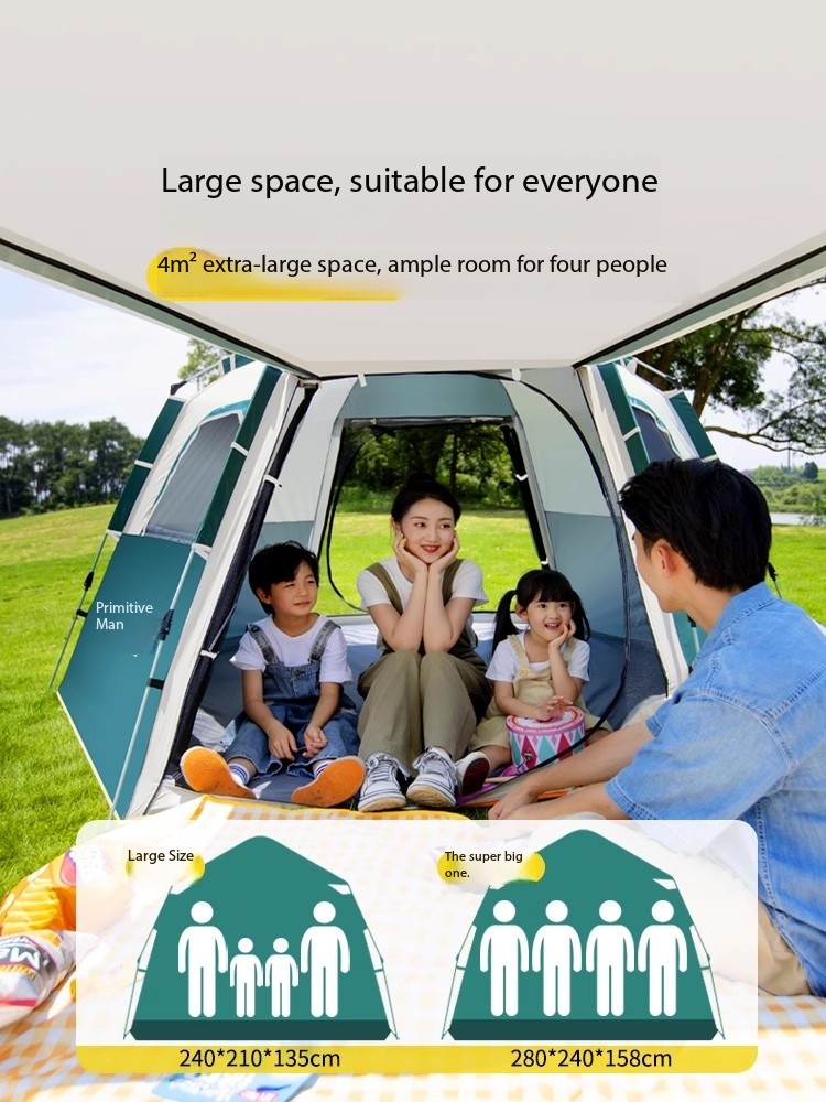 خيمة تخييم لشخص 6-8 أشخاص مقاو - مراجعة Outdoor Camping Automatic Quick Opening Tent وسعره