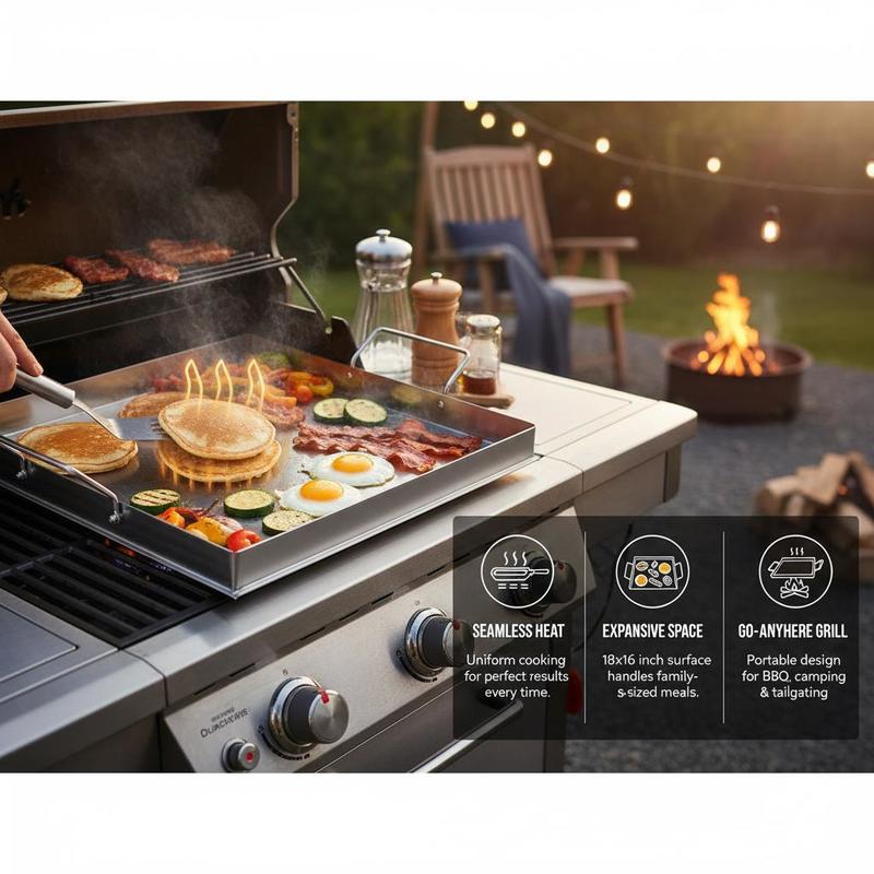 شواية مسطحة عالمية مقاس 18x16  - مراجعة Camp Cooking Set وسعره