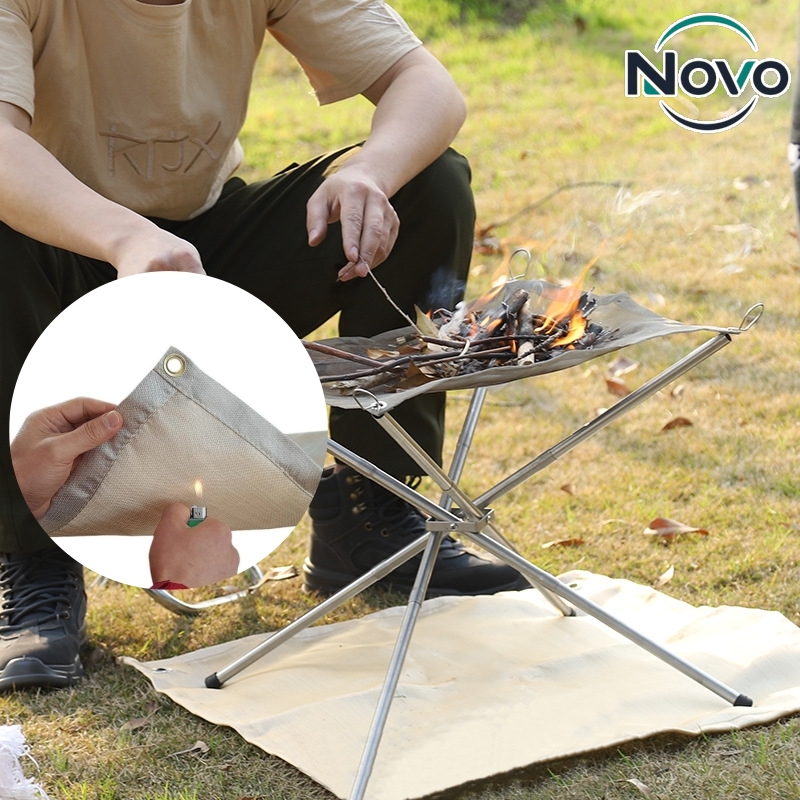 بساط مقاوم للحريق للتخييم في ا - مراجعة Outdoor Camping Fireplace وسعره