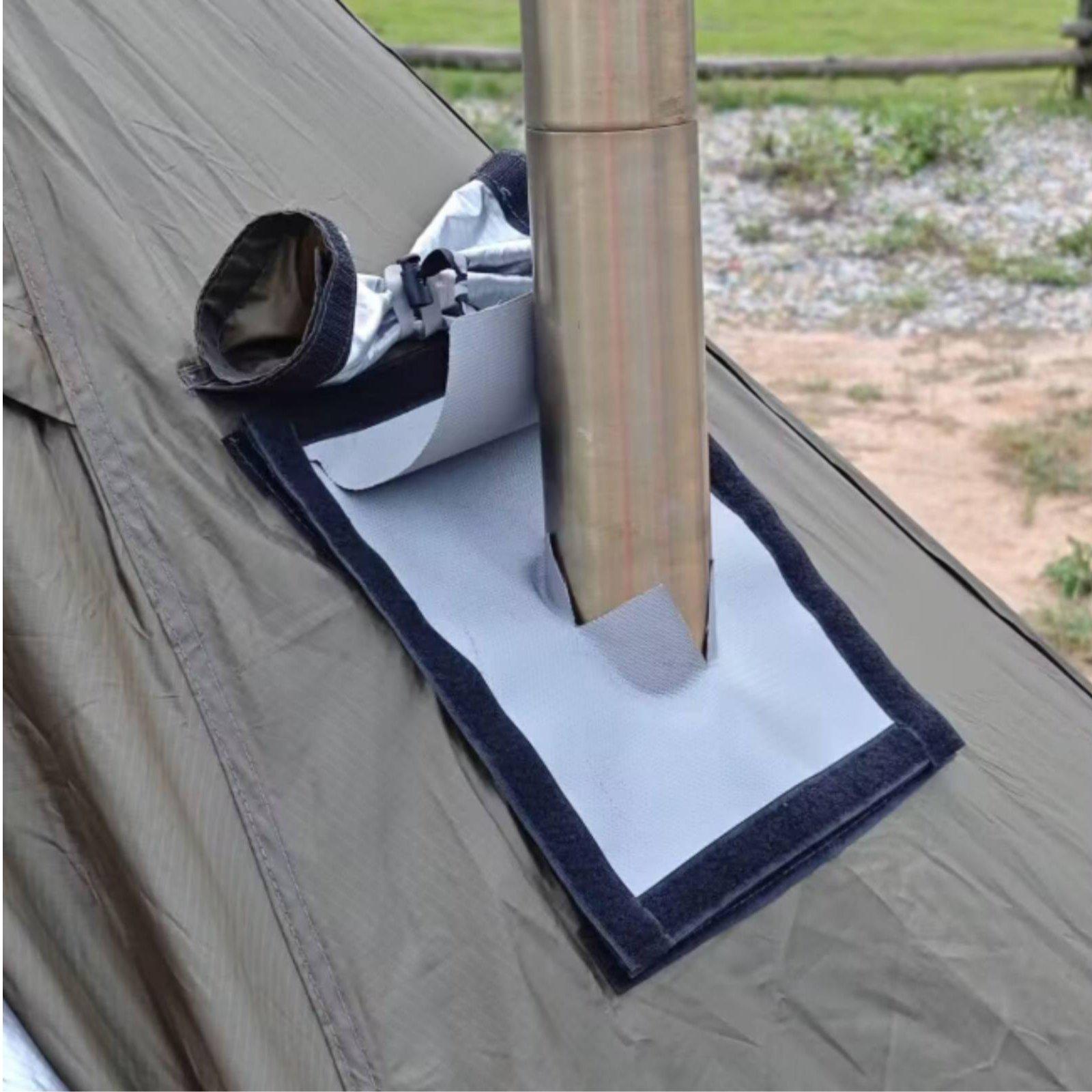 واقي مدخنة موقد التخييم، عازل  - مراجعة Outdoor Camping Fireplace وسعره