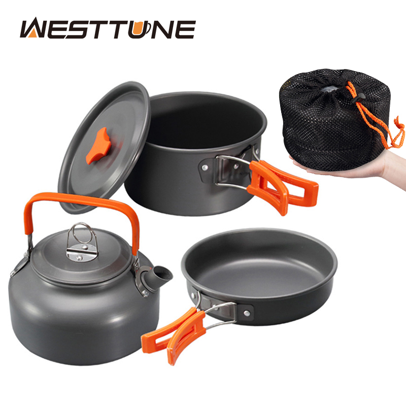 WESTTUNE التخييم طقم حلل استان - مراجعة Camp Cooking Set وسعره