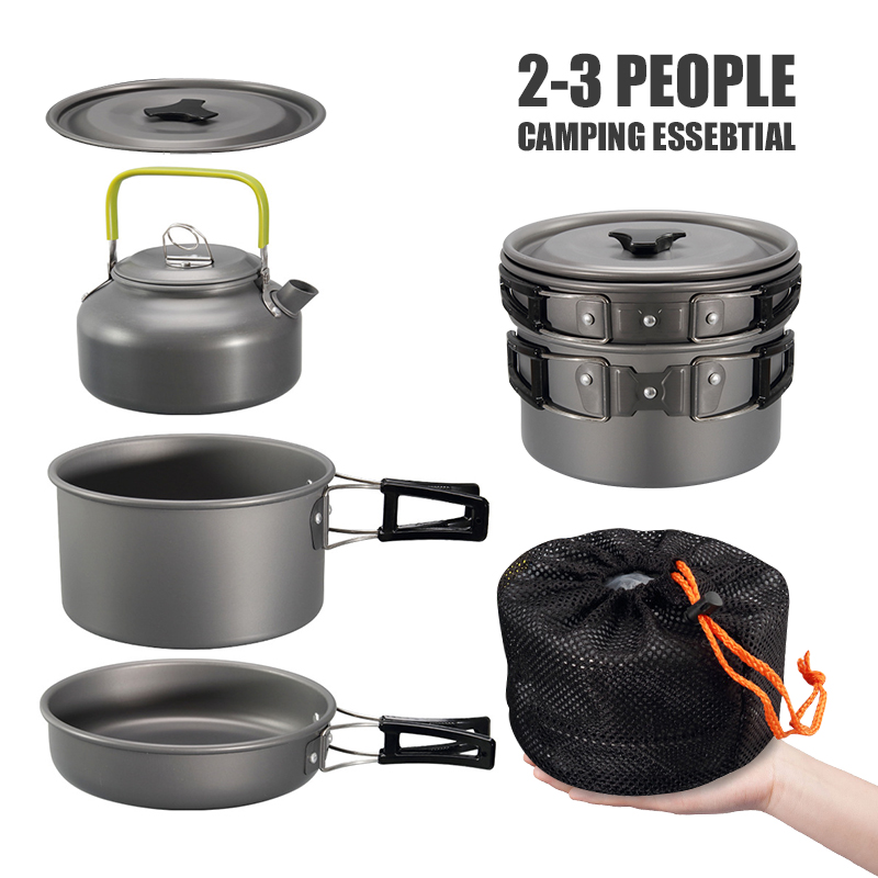 WESTTUNE التخييم طقم حلل استان - مراجعة Camp Cooking Set وسعره