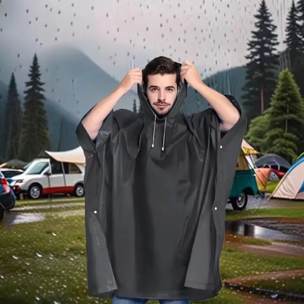 معطف مطر مقاوم للماء 3 في 1 مع - مراجعة Camping Rain Poncho وسعره