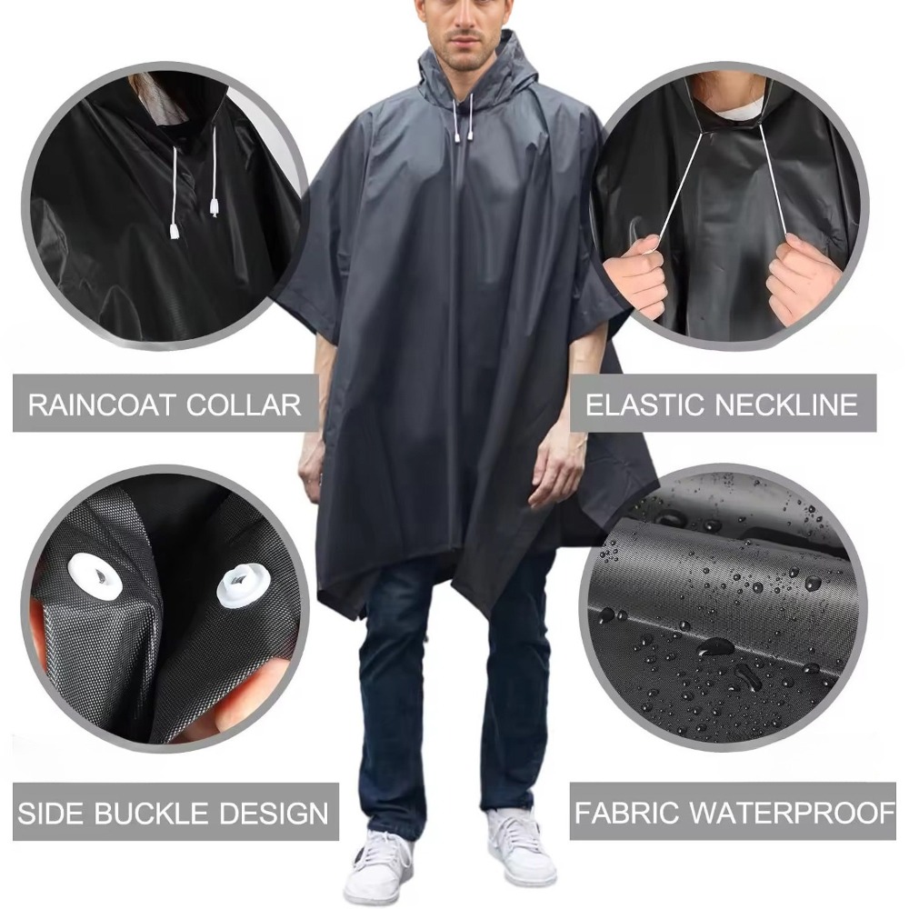 معطف مطر مقاوم للماء 3 في 1 مع - مراجعة Camping Rain Poncho وسعره