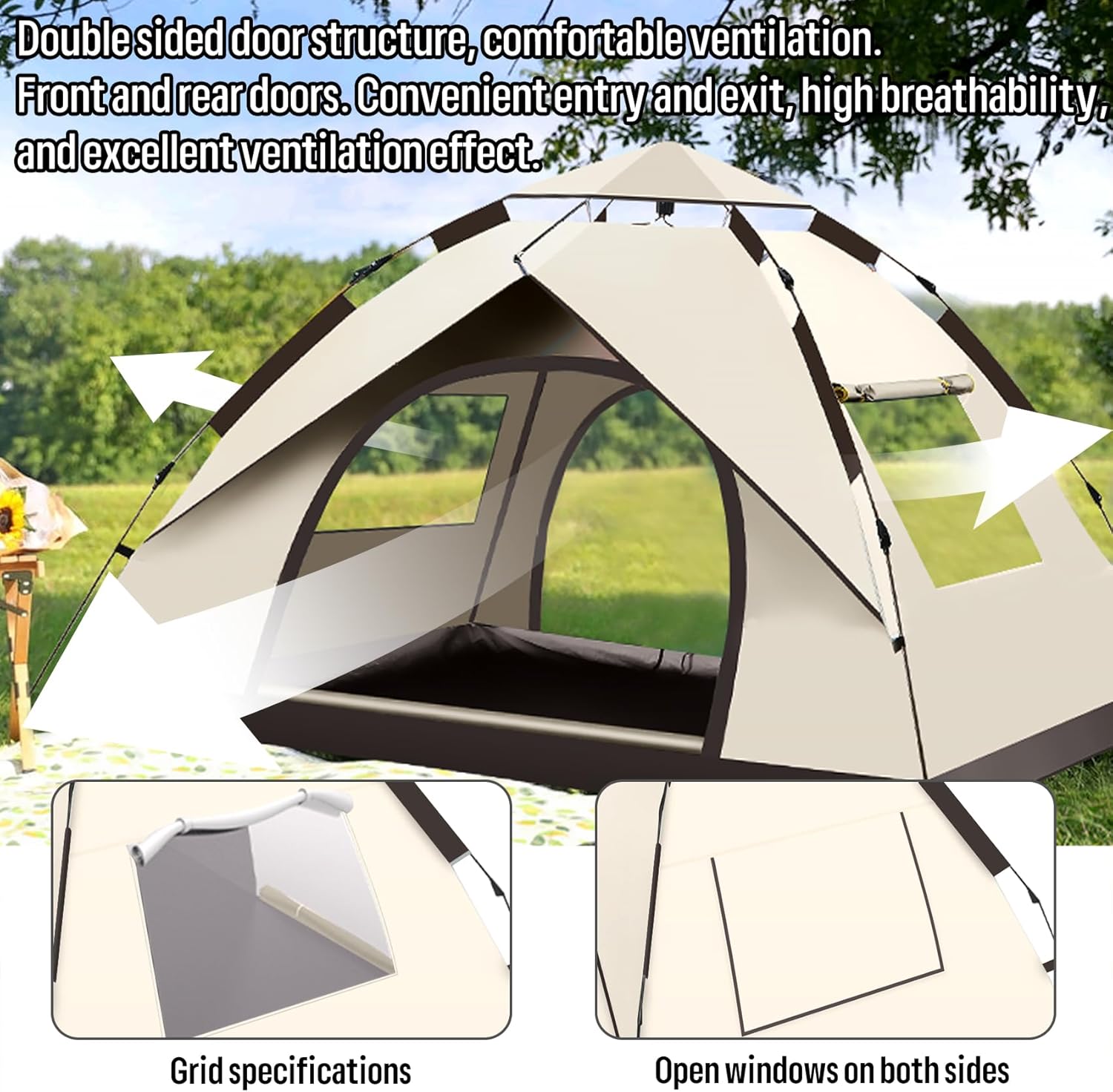 خيمة تخييم مقاومة للماء تتسع ل - مراجعة Outdoor Camping Automatic Quick Opening Tent وسعره