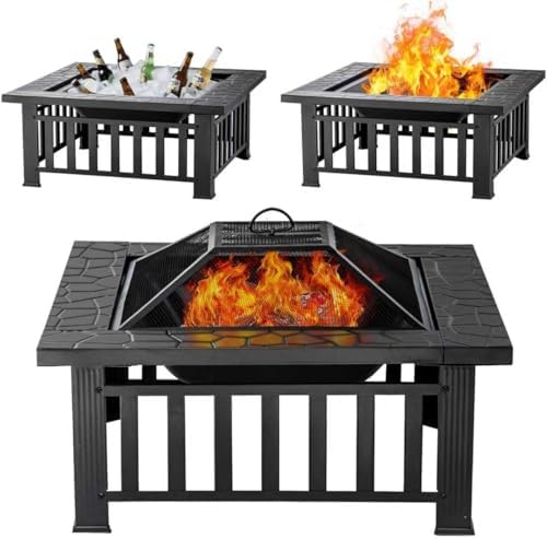 طاولة موقد نار معدنية مربعة ال - مراجعة Outdoor Camping Fireplace وسعره