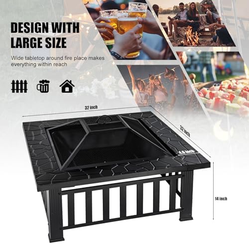 طاولة موقد نار معدنية مربعة ال - مراجعة Outdoor Camping Fireplace وسعره