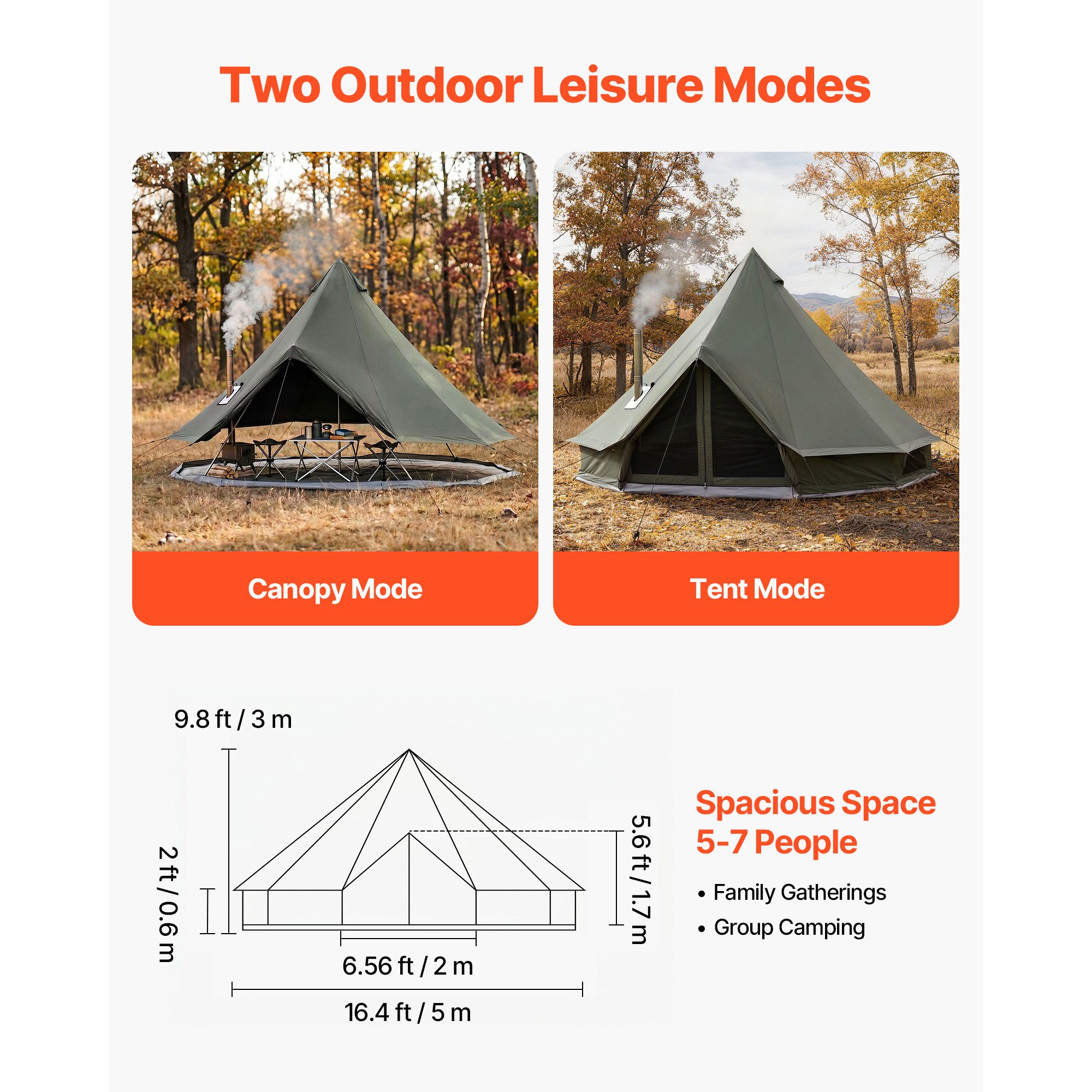 خيمة كانفاس على شكل جرس، خيمة  - مراجعة Outdoor Yurt Camping وسعره