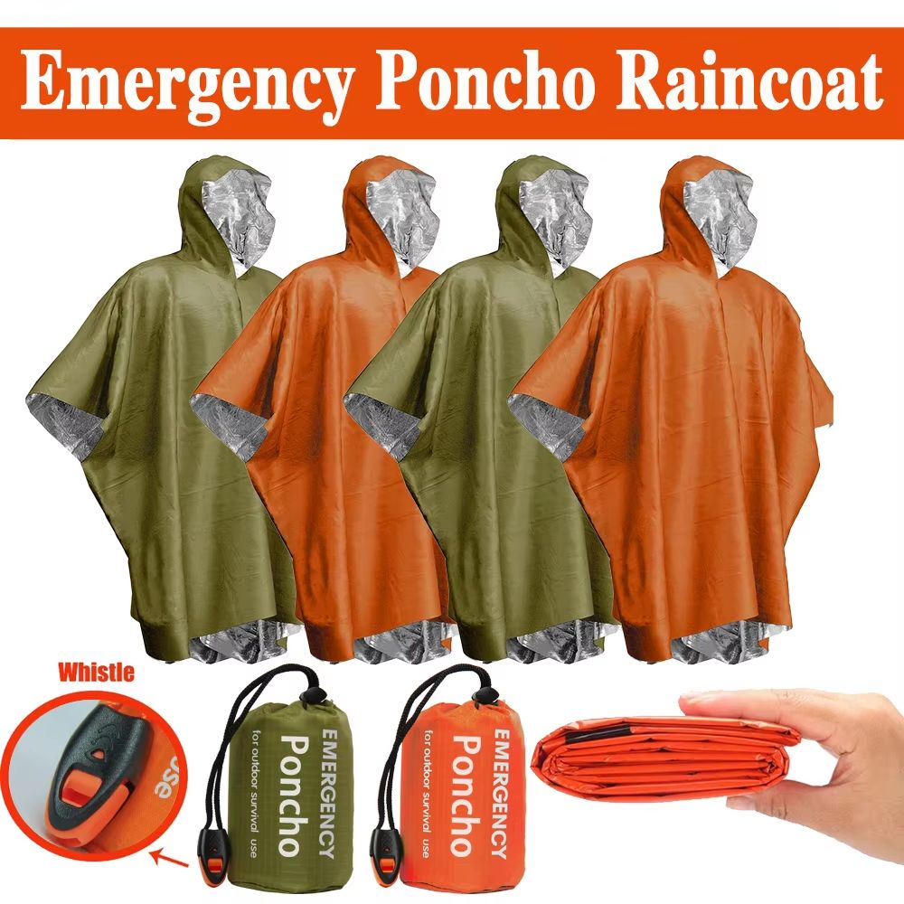 معطف طوارئ مقاوم للمطر، بطانية - مراجعة Camping Rain Poncho وسعره